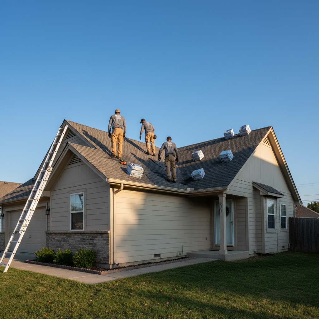 Hartwell Roofing crew at work
